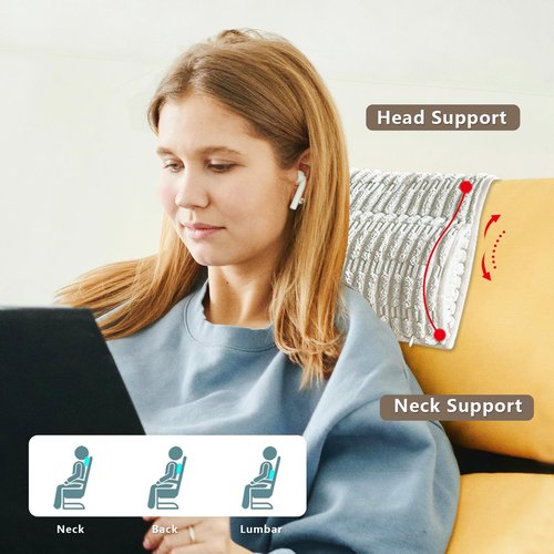 BETTELOOM Headrest and Support Pillow,Recliner Pillow for Neck, Head, or Foot for Office or Massage Chairs, Neck Pain Relief and Cervical Support. Nonslip, Zipped Cover.(Cream, 5.5" Wx13 Lx3 H)