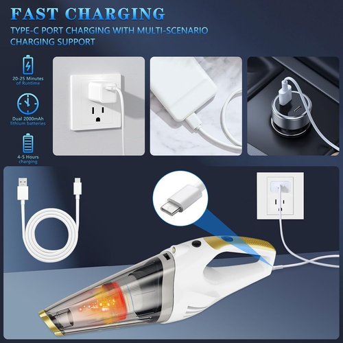 Dustbuster Cordless Handheld Vacuum - Portable Rechargeable Vacuum with LED Light | Strong Suction for Home & Car