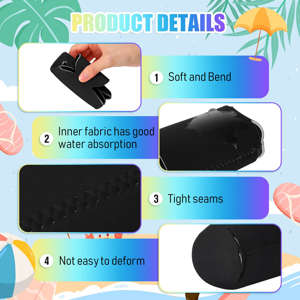 200 Pcs Blank Beer Can Cooler Sleeves Bulk Can Sleeve Beer Drink Sleeve Insulator Sleeve Soft Insulated Reusable Beer Can Coolers for Soda Beer Wedding Party Favors Supplies (Black)