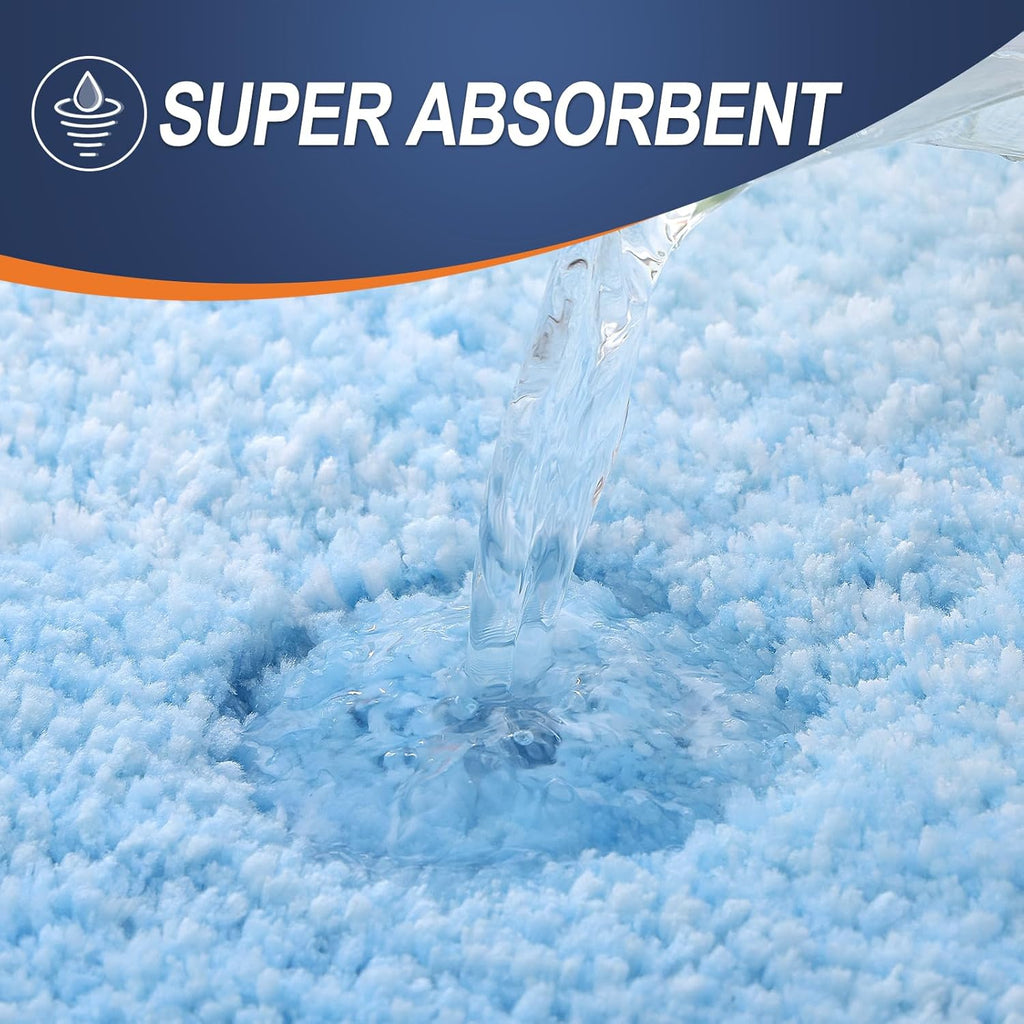 OLANLY Large Bathroom Rugs - Extra Soft Microfiber Mat 50x30 | Quick Dry & Machine Washable, Sky Blue