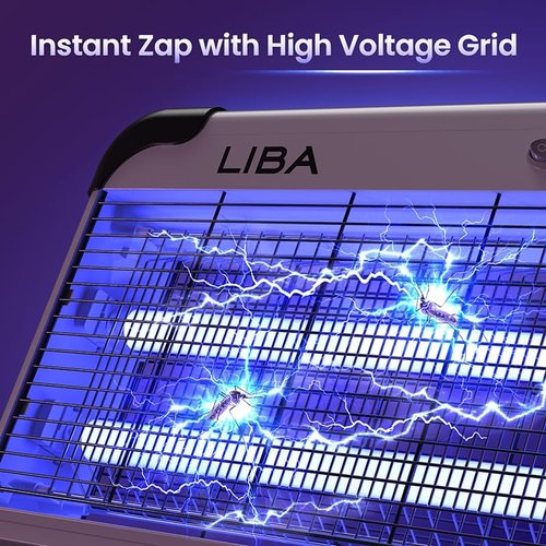 LiBa Electric Bug Zapper | Powerful 2800V Indoor Insect Killer - Includes 2 Extra Replacement Bulbs - Easy to Clean