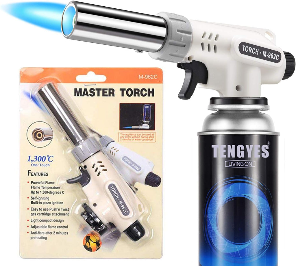 TENGYES Culinary Butane Blow Torch - Adjustable Flame for Crème Brûlée, BBQ & Baking | Professional Chef Tool