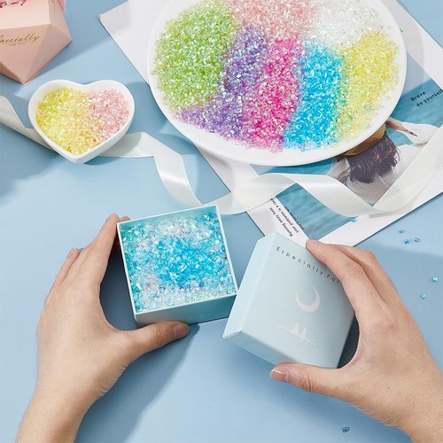 DICOSMETIC Crispy Bingsu Beads - 7 Bags of 140g Iridescent 3D Glitter Slime Beads | Crunchy Microbead Assortment