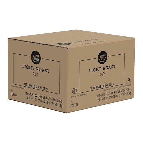 Happy Belly Light Roast Coffee Pods - Compatible with Keurig 2.0 | 100 Count Pack