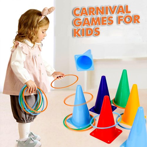 CircleCraft 31 Pcs Ring Toss Game Set - Fun Carnival & Outdoor Activity for Kids and Adults
