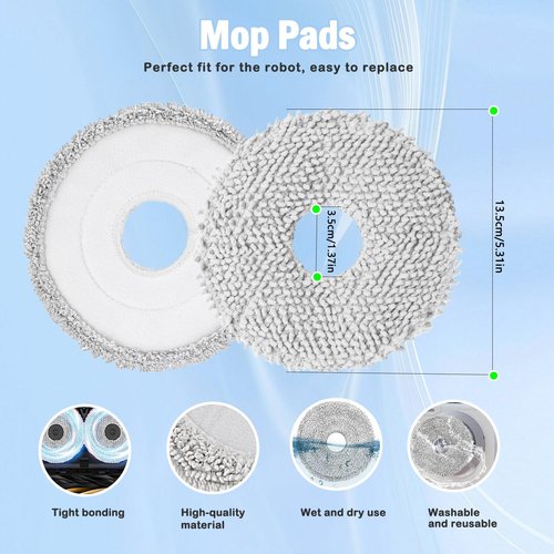 LOVOBO 26 Pcs Accessories for Dreame X50 Ultra L50 Ultra L40s Pro Ultra/Mova V50 Ultra Robot Vacuum Replacement Parts,2 Main Rolling Brushes,8 Mop Pads,6 Side Brushes,4 HEPA Filters,4 Dust Bags