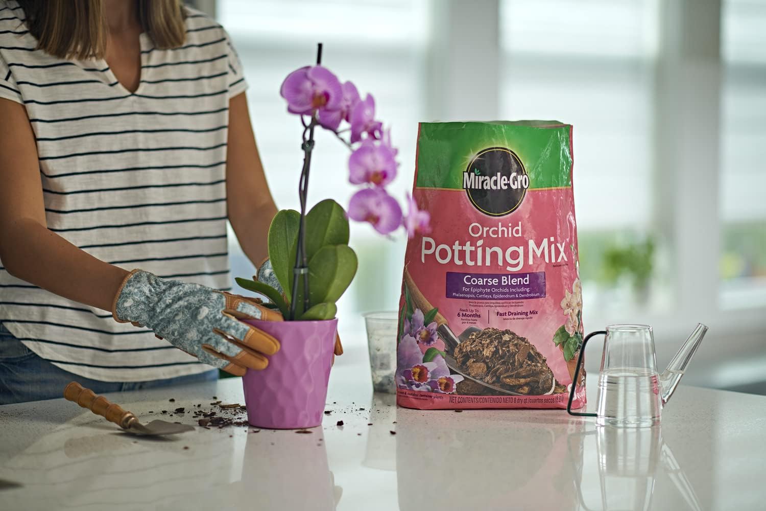 Miracle-Gro Orchid Potting Mix - Coarse Blend for Healthy Growth | 8qt, 2-Pack