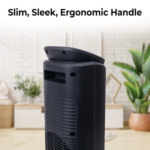 Comfort Zone 30-Inch Oscillating Tower Space Heater with Remote Control – 1500W High Velocity Ceramic Heater for Large Rooms, Digital Thermostat, 12H Timer & ECO Mode, Tip-Over & Overheat Protection