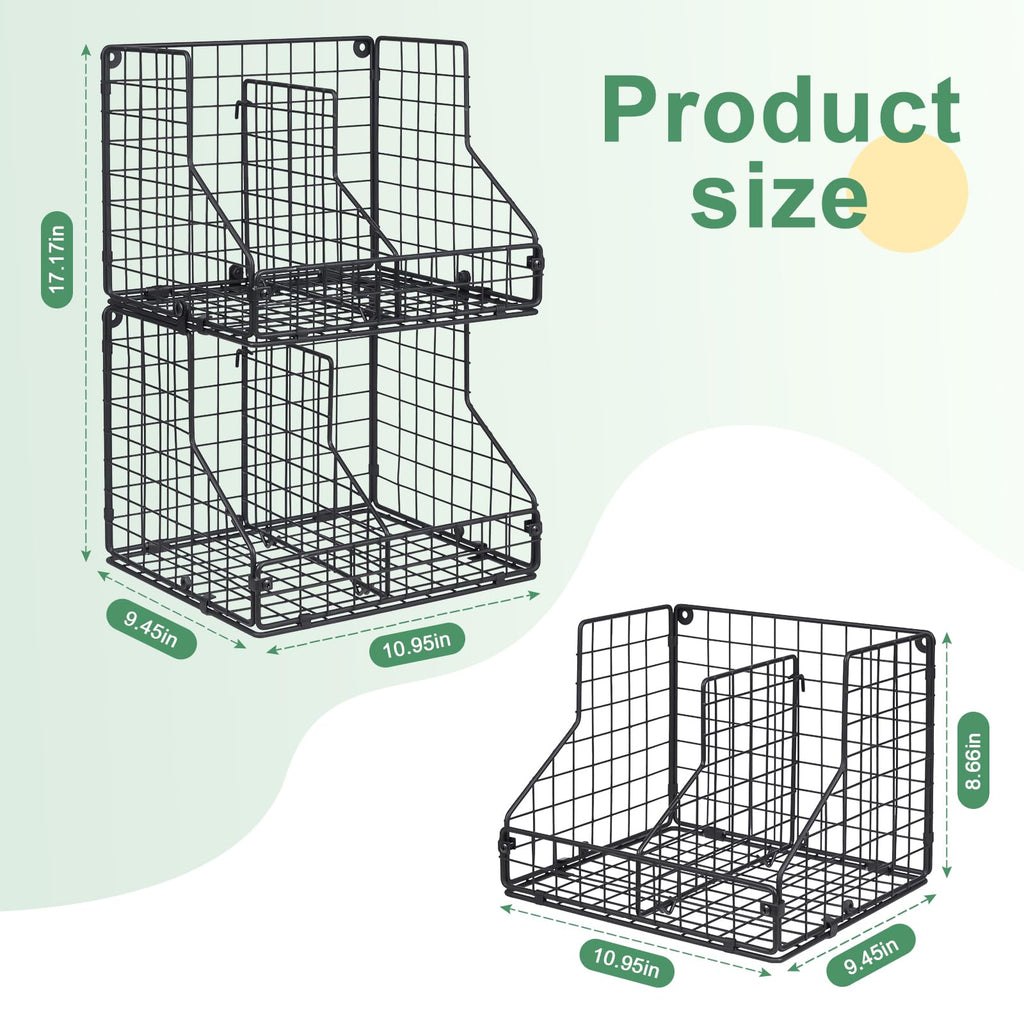 JKsmart 4 Pack Stackable Can Organizer for Pantry with Adjustable Dividers, Soda Can Organizer, Can Storage Dispenser Holds up to 56 Cans, Metal Wire Baskets Can Holder for Kitchen Cabinet Pantry