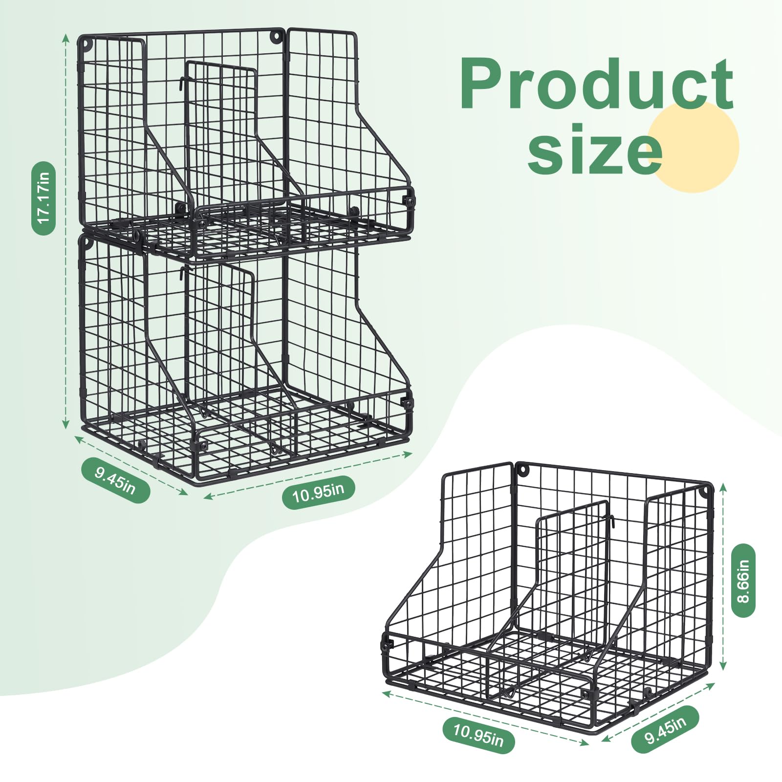 JKsmart 4 Pack Stackable Can Organizer for Pantry with Adjustable Dividers, Soda Can Organizer, Can Storage Dispenser Holds up to 56 Cans, Metal Wire Baskets Can Holder for Kitchen Cabinet Pantry