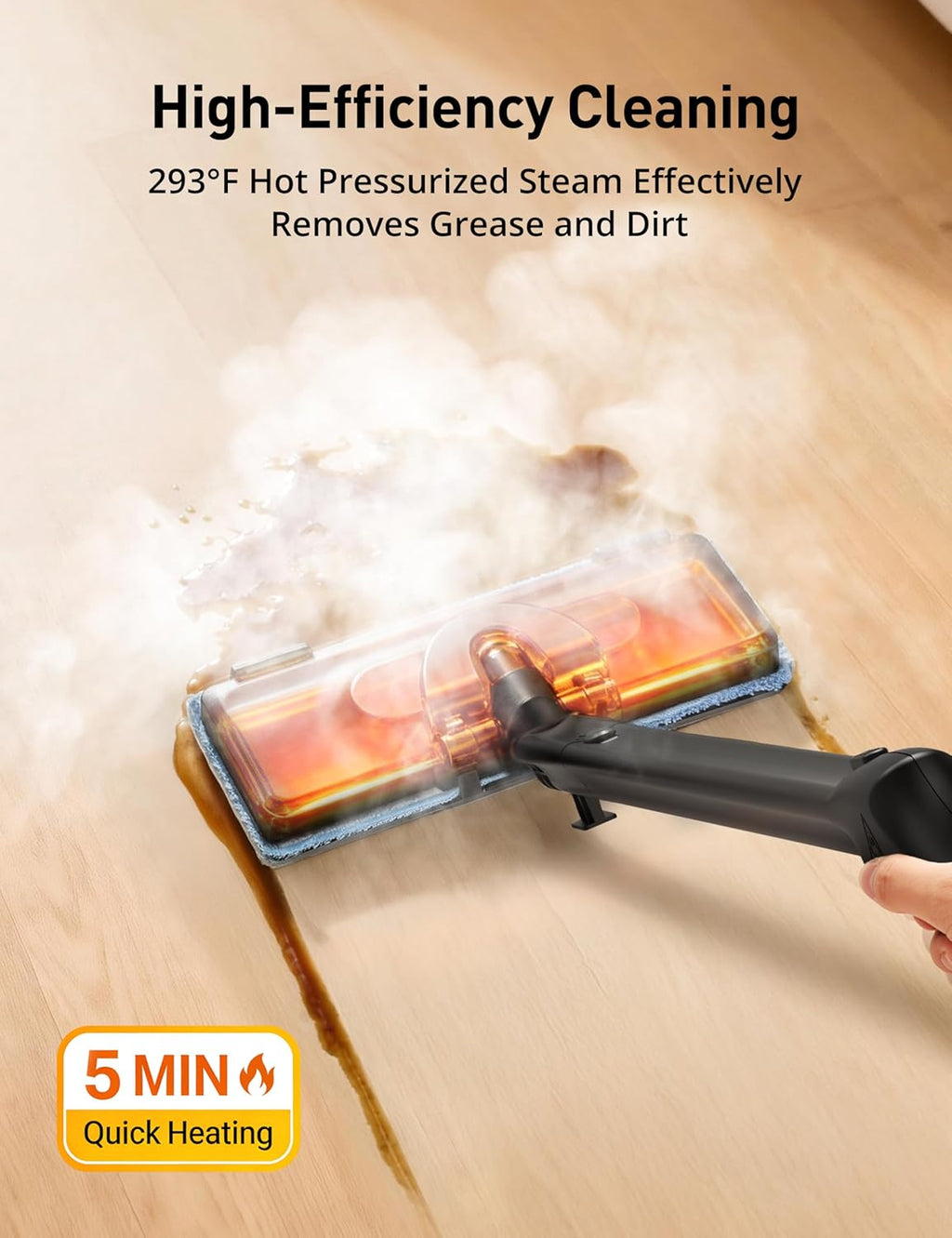 Platinum Steam Cleaner - Powerful 293°F Handheld Mop with 21 Attachments | 50oz Capacity for Home Use