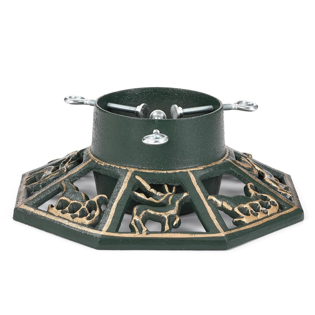 Wenbery Robust Cast Iron Christmas Tree Stand, Extra Heavy Duty Xmas Tree Base for Large Artificial & Real Trees, Supports Up to 8ft Trees, for Christmas Tree Decoration