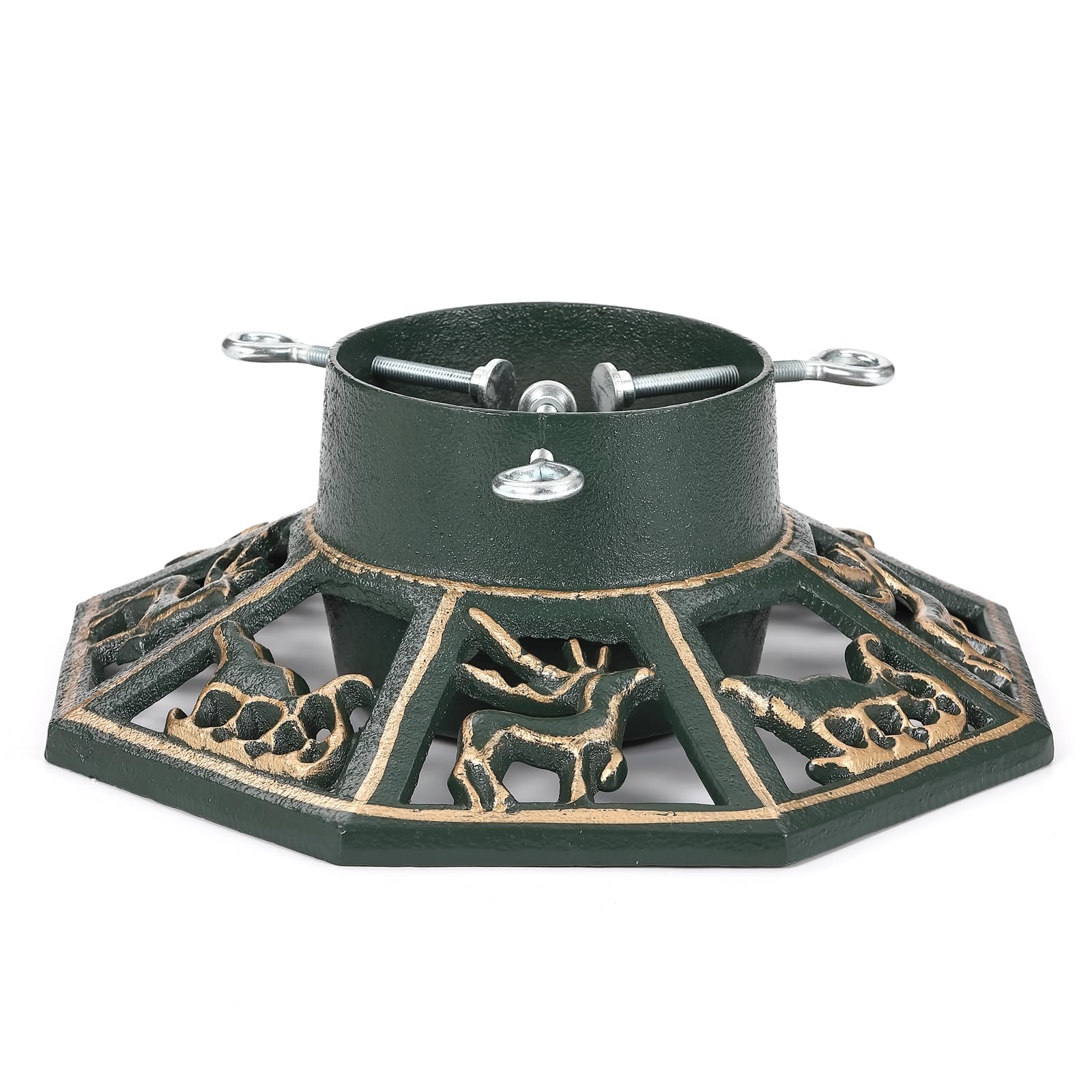Wenbery Robust Cast Iron Christmas Tree Stand, Extra Heavy Duty Xmas Tree Base for Large Artificial & Real Trees, Supports Up to 8ft Trees, for Christmas Tree Decoration