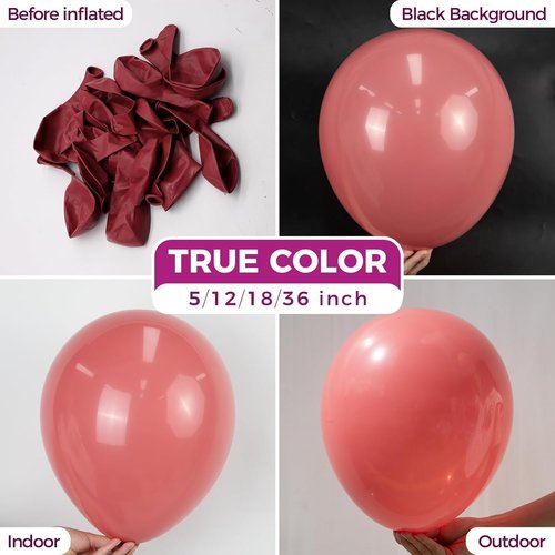 Bezente 36-Inch Giant Dusty Pink Balloons - 8 Pack Jumbo Round Latex for Parties & Events