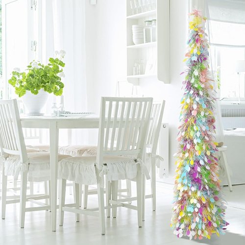JIALEIXI 5ft Christmas Pencil Tree - Festive Egg Decorations for Home Holiday Parties & Easter Decor