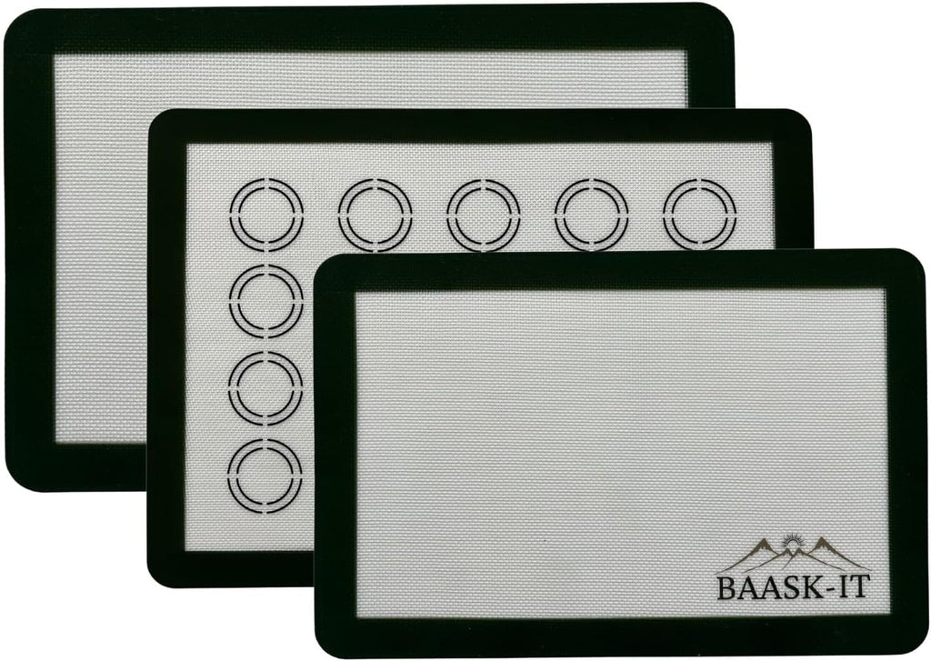 Silicone Baking Mats Set - 3 Non-Stick Reusable Oven Liners | Parchment-Free (18" x 13" & 15" x 10")