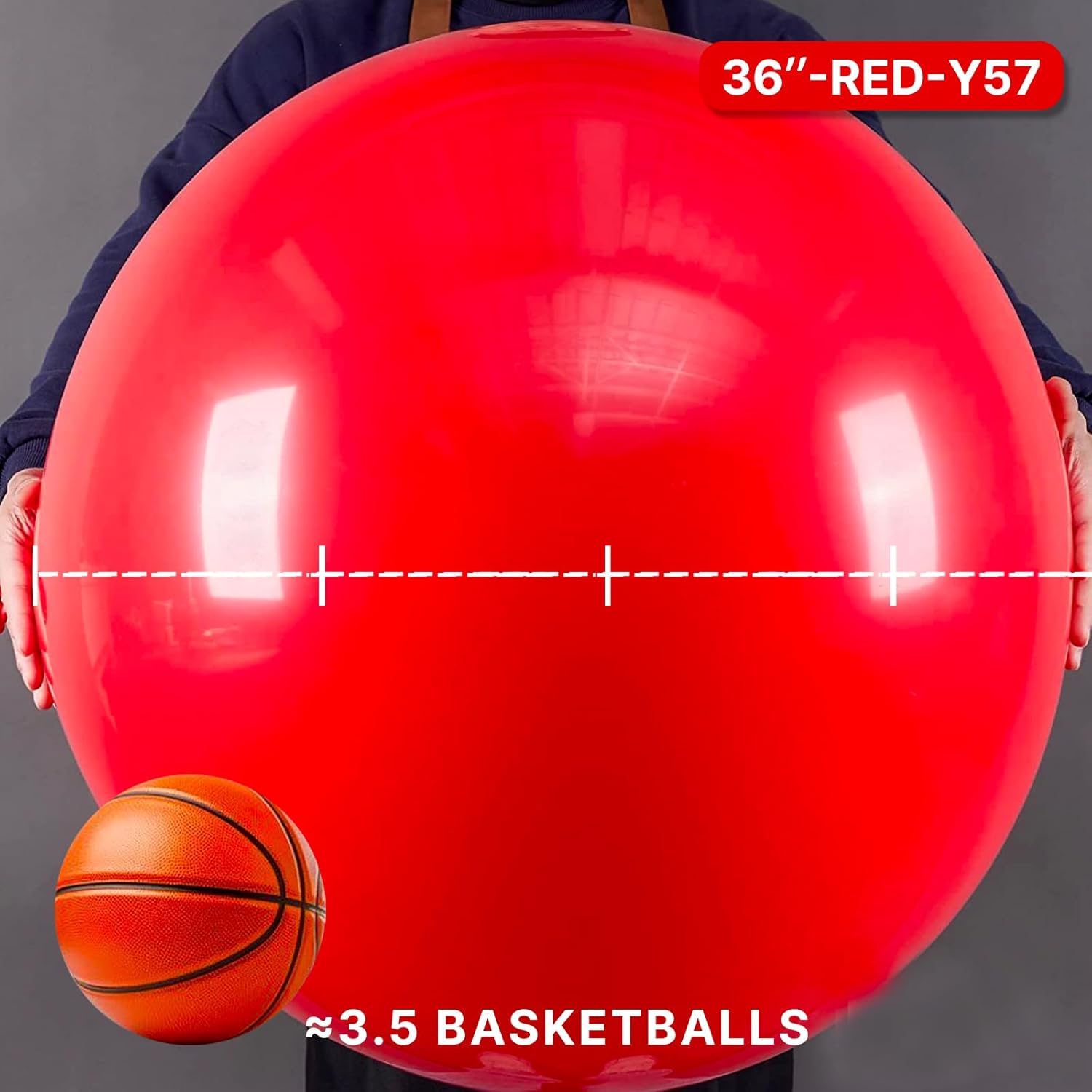 PartyWoo Red Helium Balloons - 36 Inch Red Balloons for Birthday, Graduation & Events