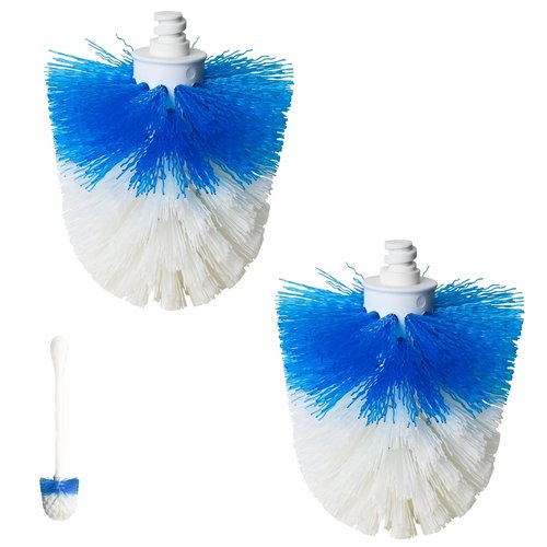 Toilet Brush Refills for OXO Toilet Brush Only, 2 Pack Toilet Brush Replacement Head, Blue & White, Nylon & Plastic Material Bristles