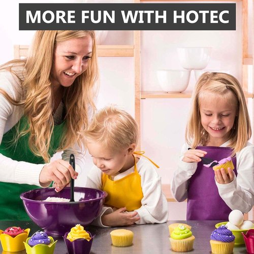 HOTEC Silicone Rubber Spatula Set - 600℉ Heat Resistant, BPA-Free, Dishwasher Safe | Black, Set of 5