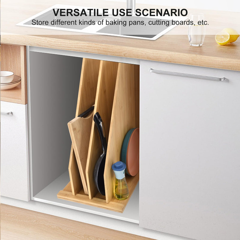YeeBeny Tray Dividers for Cabinets,Td3 Tray Dividers for Kitchen Cabinets,Vertical Cabinet Organizer for Pans, Lids, Pot And Pan, Cookie Sheets, Cutting Boards Kitchen Storage, 12in Lx15.5in Wx23in H