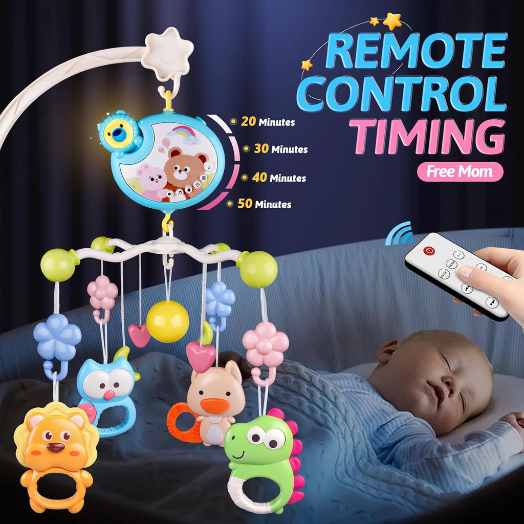 Skiennix Crib Mobile - Musical & Light-Up Nursery Toy for Boys & Girls | Portable Animal Design