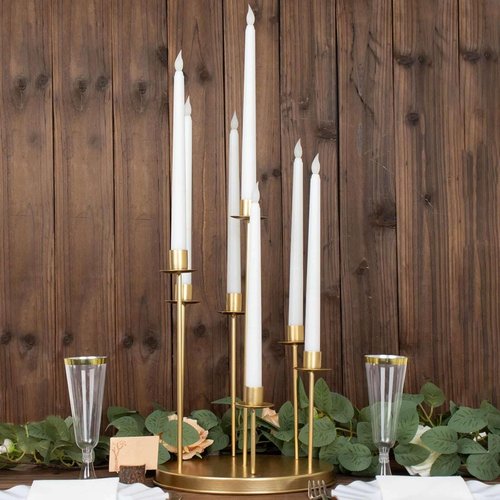 Efavormart 15" Tall Gold Metal Cluster Taper Candle Holder - Elegant Wedding Centerpiece Candelabra