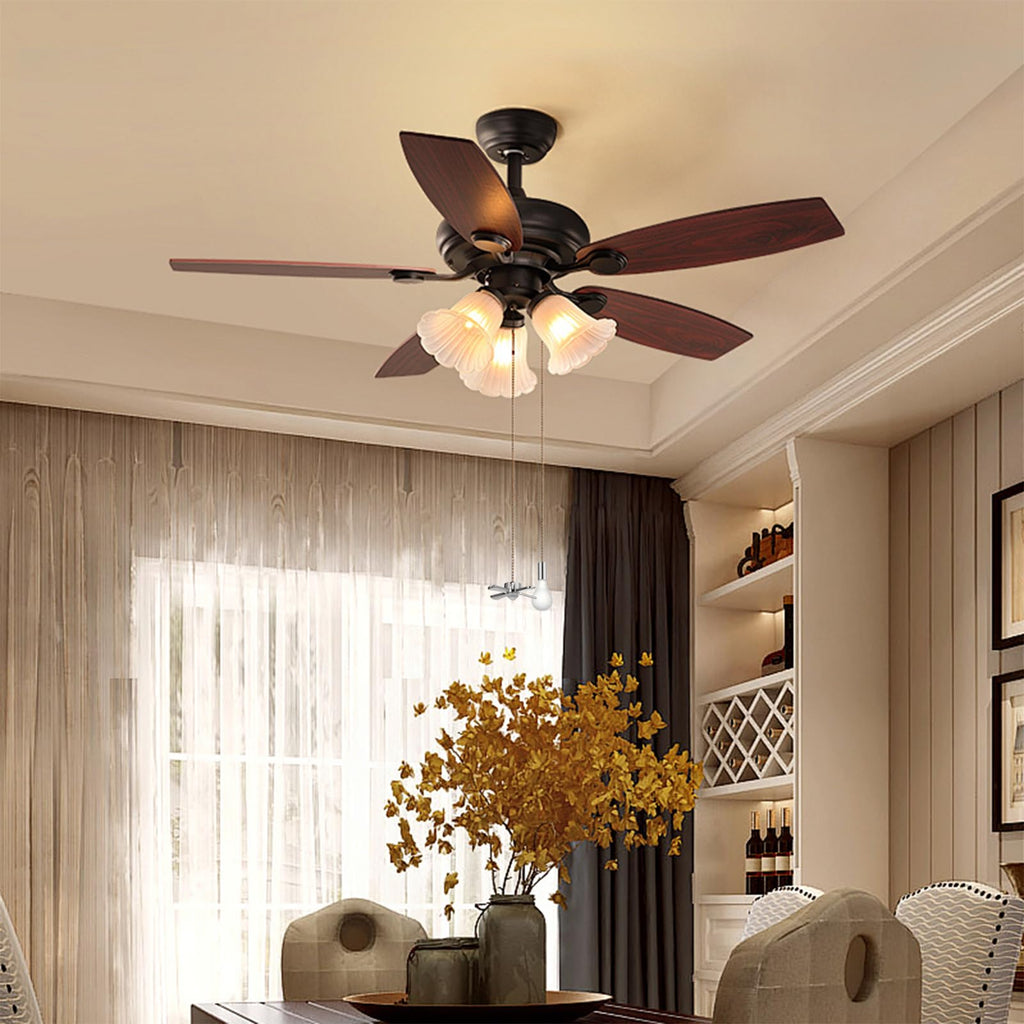 Humpptom Ceiling Fan Pull Chain, 4 Pieces of 12 Inch Bulb and Fan Pattern Pull Chain Extender Fit All Standard Ceiling Fans And Light Fixtures, Ceiling Fan Pull Chains With Decorative