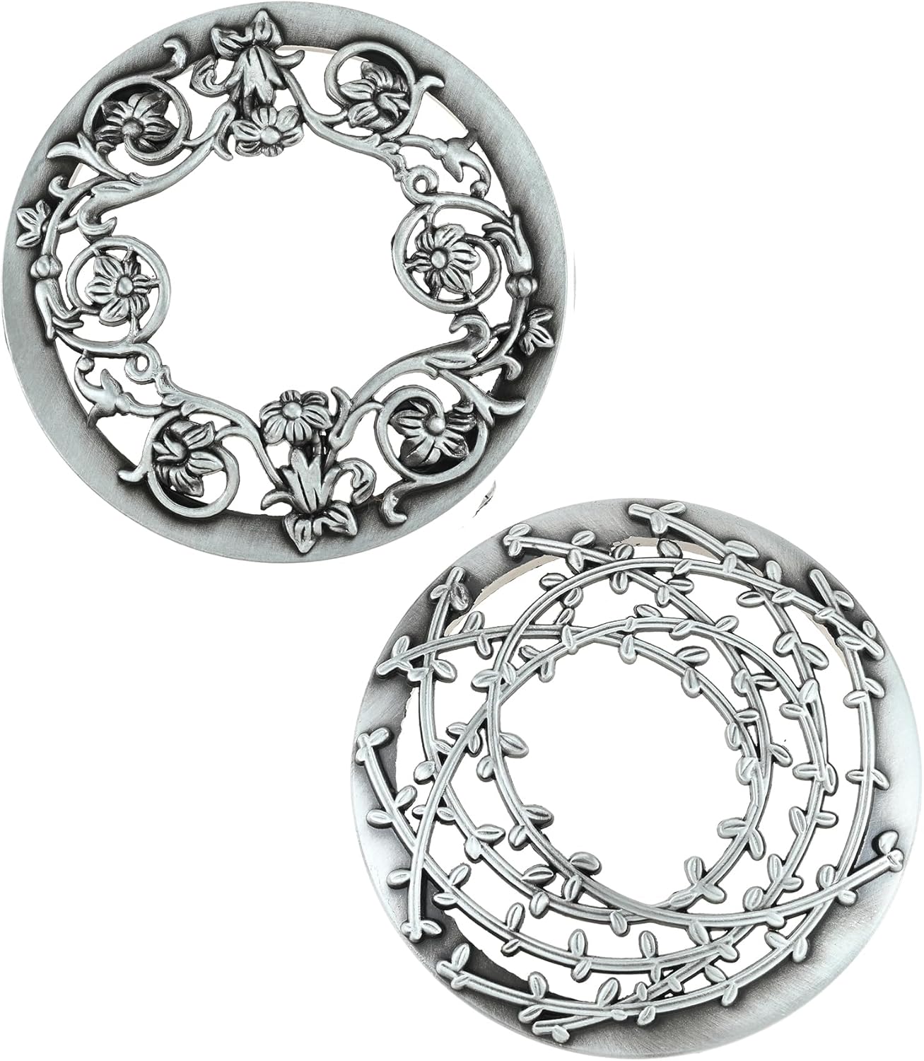 Skiennix Candle Toppers - Set of 2 Silver Metal Lids with Floral Design | Fits 80mm Yankee Candles, Enhances Even Burning, Perfect Gift for Women