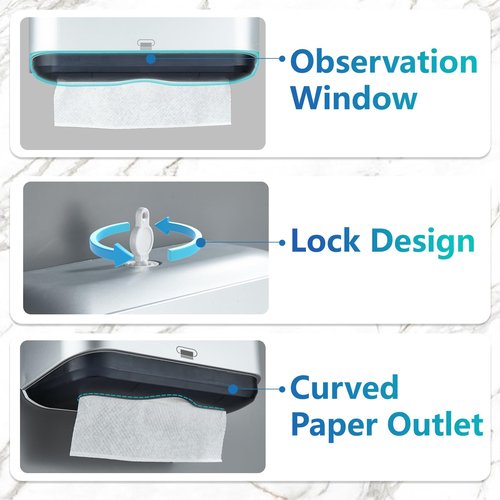 Commercial Paper Towel Dispenser Holder Wall Mount, Multi-fold Trifold C Fold Hand Towel Dispenser, Bathroom Paper Towel Dispenser, Toilet Paper Napkin Holder