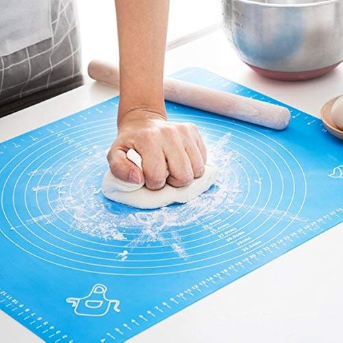 LIMNUO Silicone Baking Mat - Extra Thick Non-Stick Pastry Sheet for Dough | Blue, 16'' x 20''