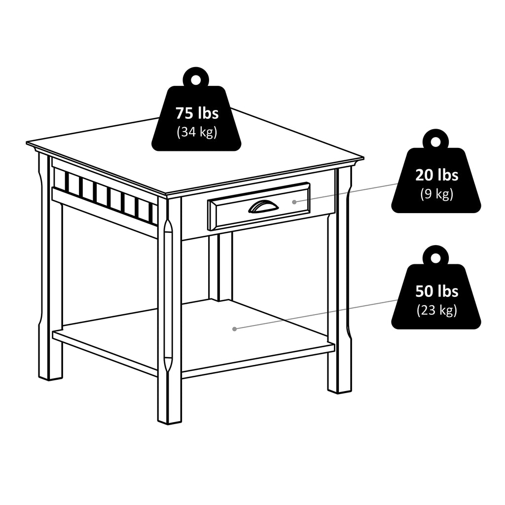 Winsome Wood Timber Occasional Table, Black, 21.97 x 21.97 x 22.05 inches