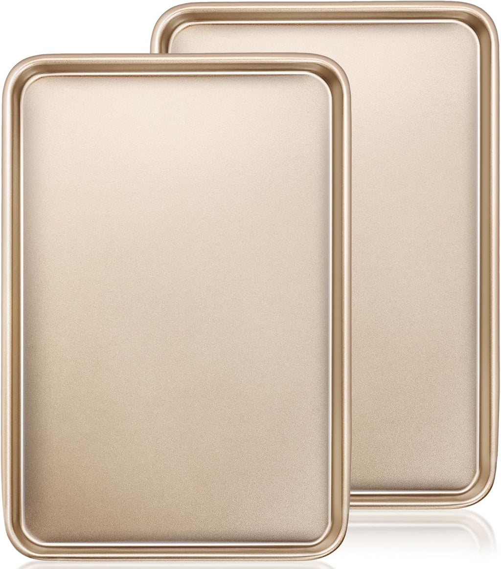 Wildone Baking Sheet Pan Set - Nonstick Carbon Steel Cookie Sheets | Heavy Duty 15x10 Inch Oven Trays