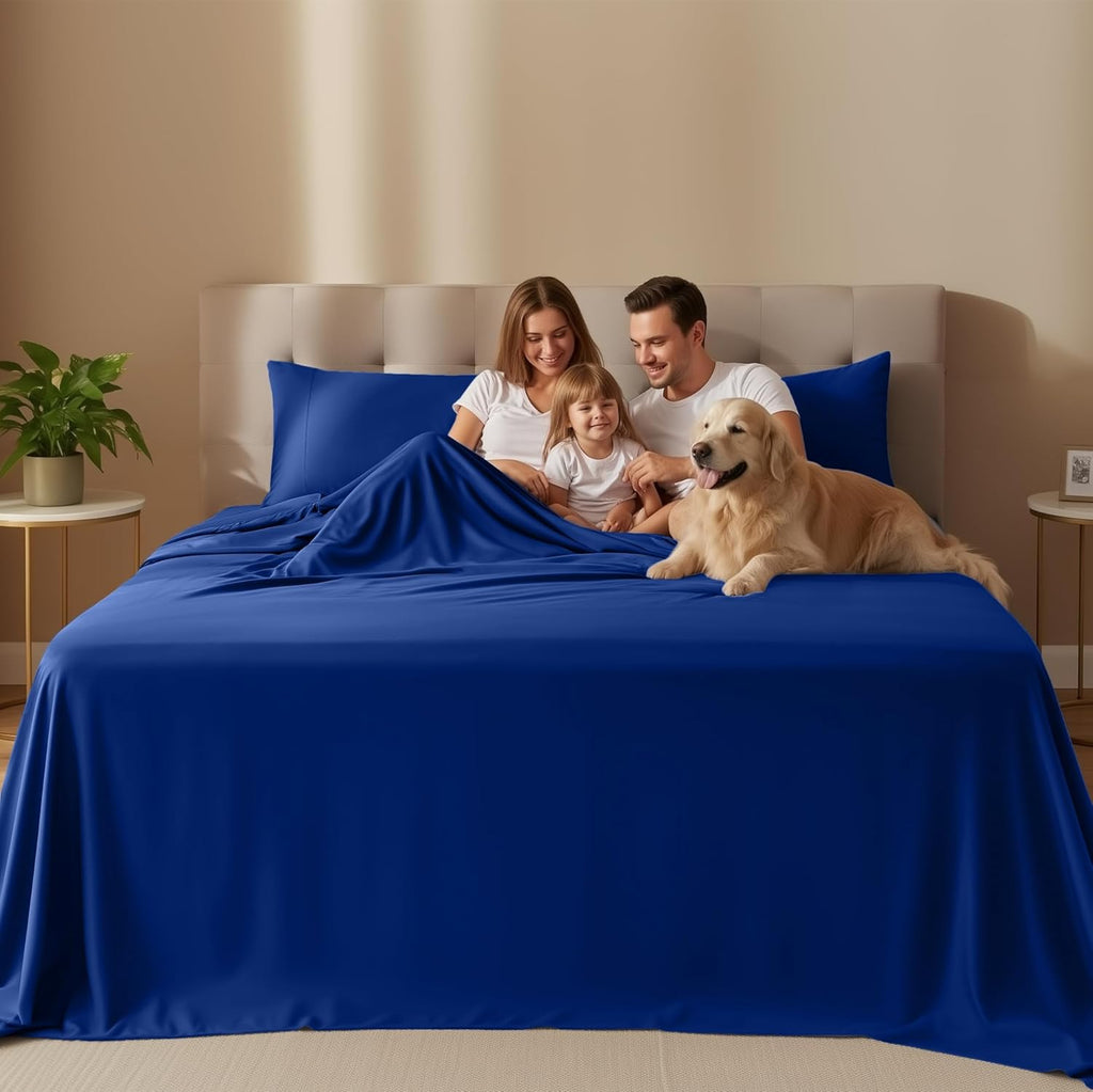 Utopia Bedding Twin Sheet Set - Soft & Breathable Microfiber, 3-Piece in Royal Blue | Oeko-Tex Certified