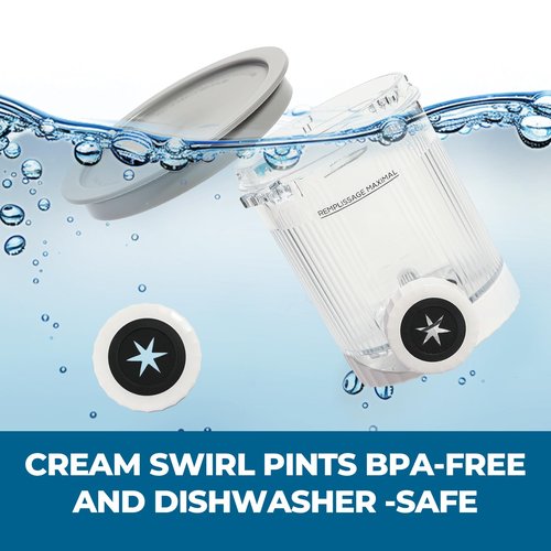 4 Pack Swirl Ice Creami Makers Pints and Lids,NC700 Makers Containers Cups creami accessories Compatible with Ninja Swirl Ice Cream NC700 NC701 Series & Soft Serve Makers,Dishwasher Safe