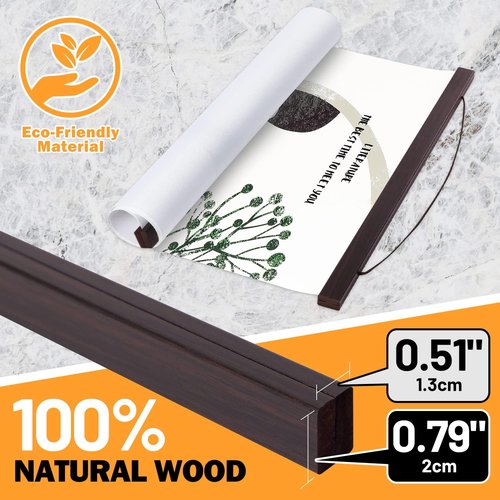Benjia Magnetic Light Wood Poster Frame - 11x14, 11x16, 11x17 Sizes | Perfect for Photos & Artwork, Walnut