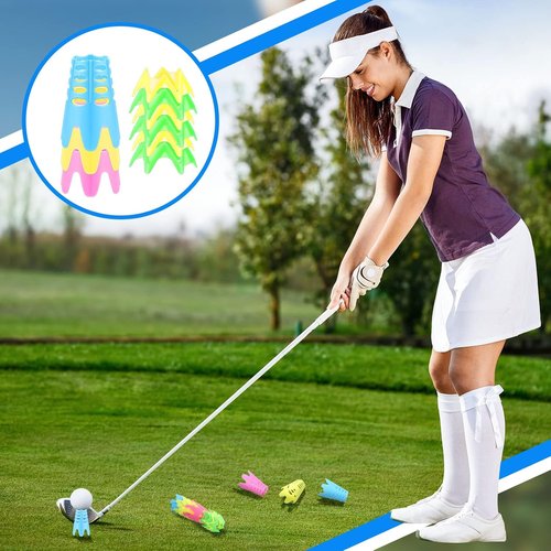 Honoson Golf Simulator Tees - 30 Durable Plastic Tees for Indoor/Outdoor Practice | 15 Tall & 15 Small