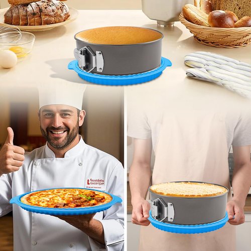 4, 7, 9, 10 Inches Springform Cake Pan Set, Spring Form Pans for Cheesecake, Nonstick Round Baking Pan Set with Silicone Protector, Parchment Paper, Icing Scrapers