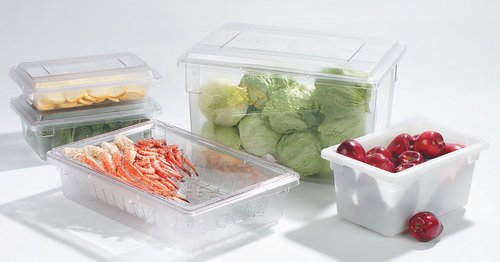 Carlisle FoodService Products Storplus Food Storage Container with Stackable Design for Catering, Buffets, Restaurants, Polycarbonate (Pc), 12.5 Gallons, Clear