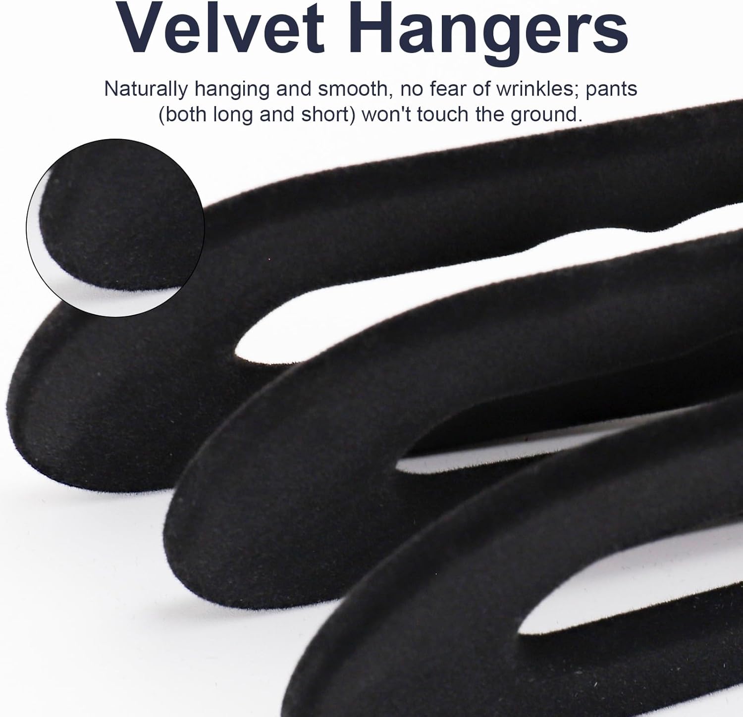 Velvet Pants Hangers - 16 Pack Non-Slip Black Hangers with 360° Swivel Hook | Space-Saving Design for Heavy Pants & Jeans