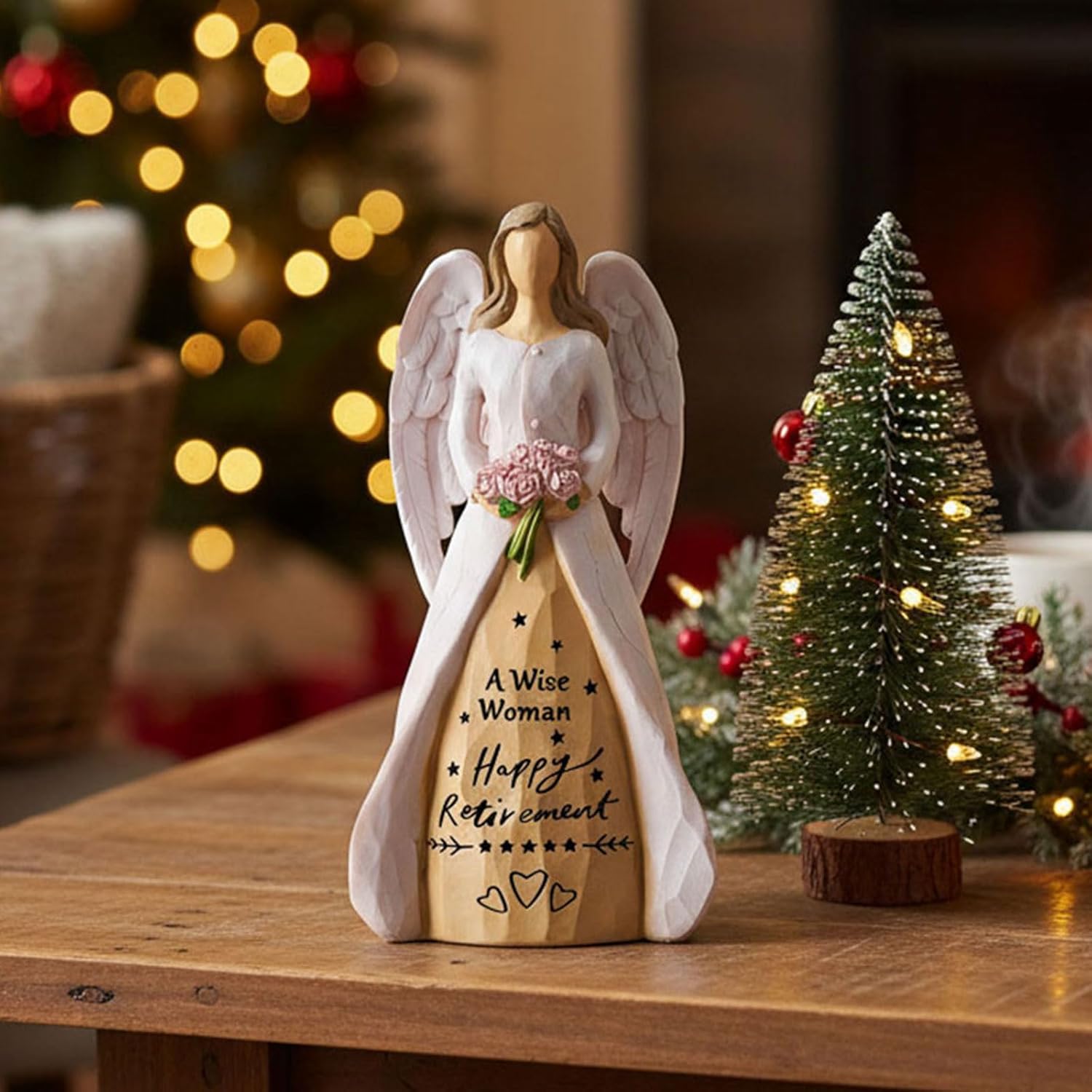 NAN ZAI NAN FANG Retirement Gifts for Women | Funny Hand-Painted Angel Figurine - 5.5" Personalized Gift for Coworkers, Teachers, Nurses