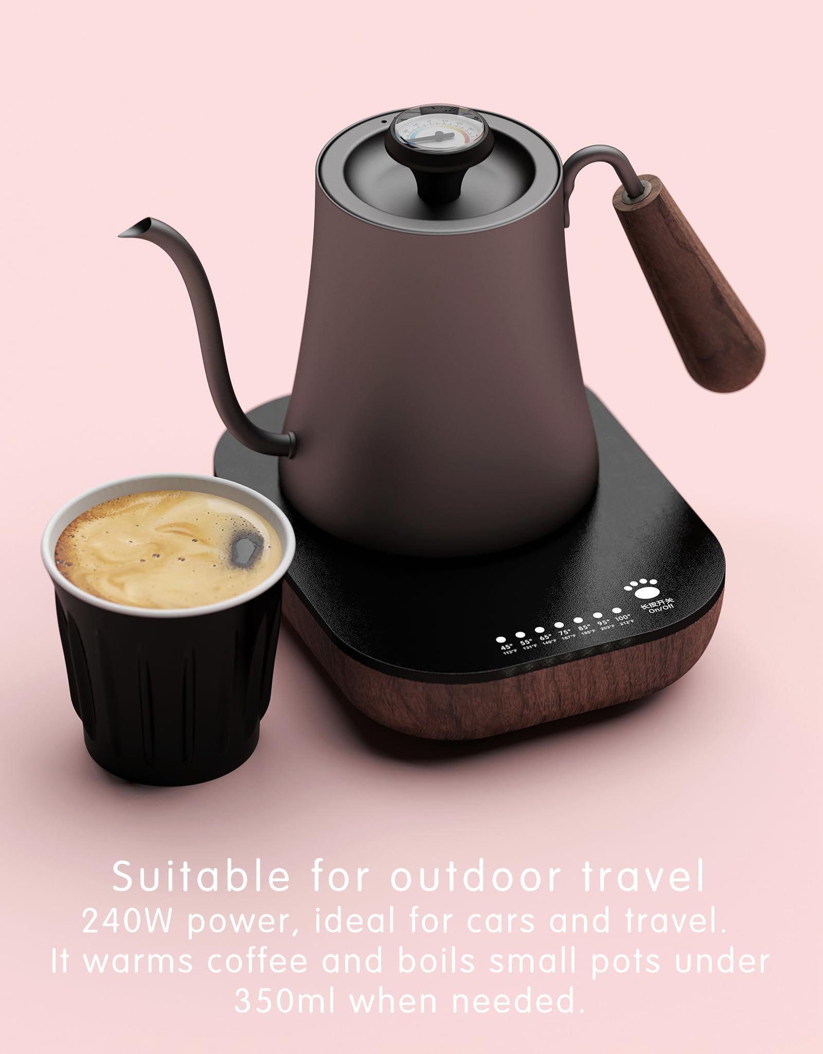 TMASTER 240W Small Electric Hot Plate,Mini Stove Portable Stove Kitchen Cooktop Electric Heater,Single Burner, Perfect Size For Moka Pot, Melting Wax And More (Black Walnut Violent Cat 240W)