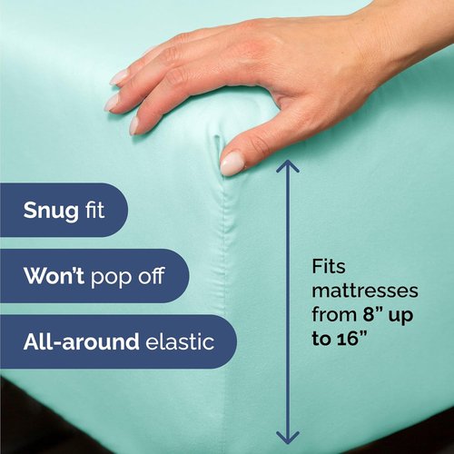 Comfy Twin Size 3-Piece Sheet Set by [Brand Name] - Breathable Cooling Bedding | Ultra-Soft, Deep Pockets, Wrinkle-Free - Spa Blue