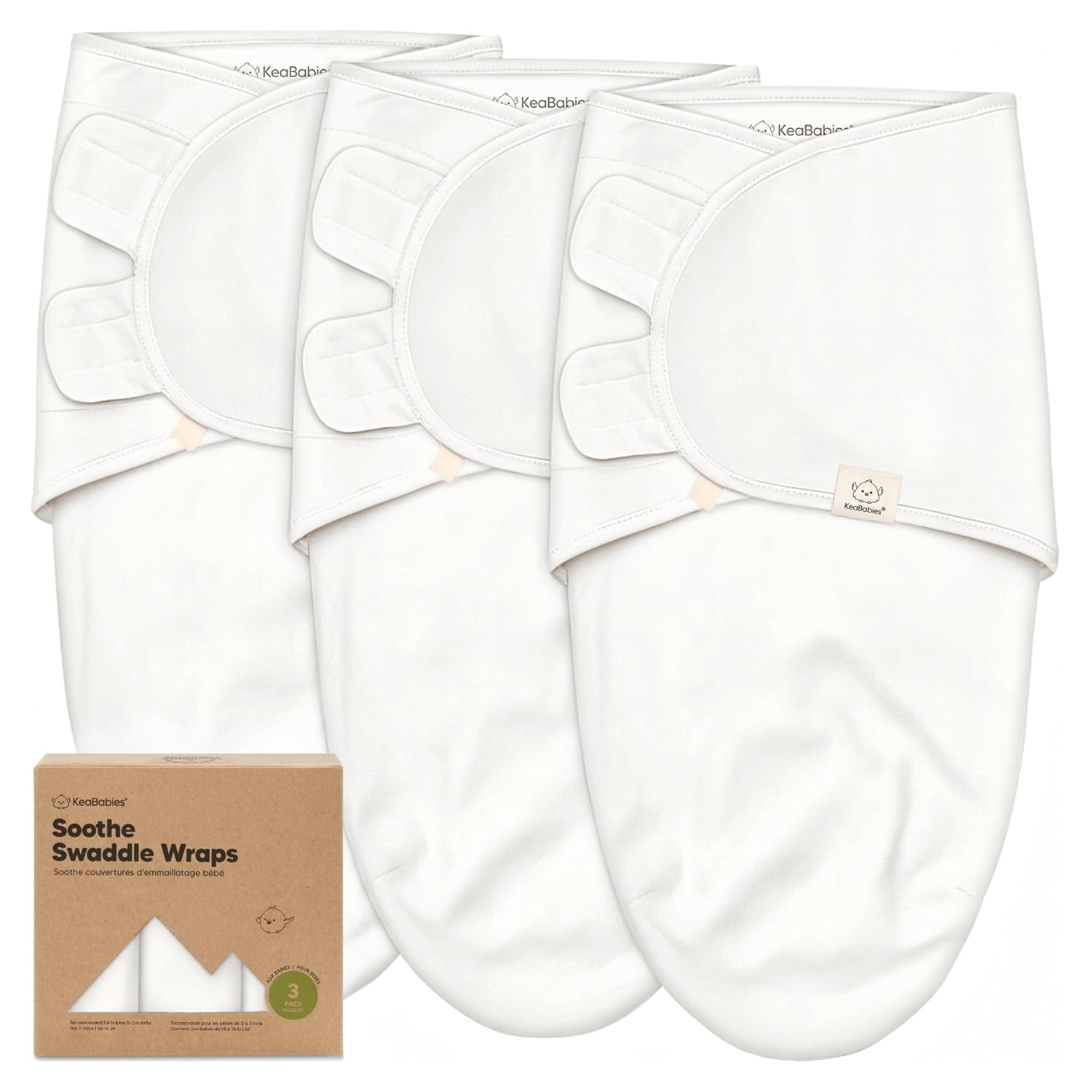 Skiennix Organic Baby Swaddle Sleep Sacks - Soft & Snug Newborn Swaddles for Infants 0-3 Months | Soft White, OS