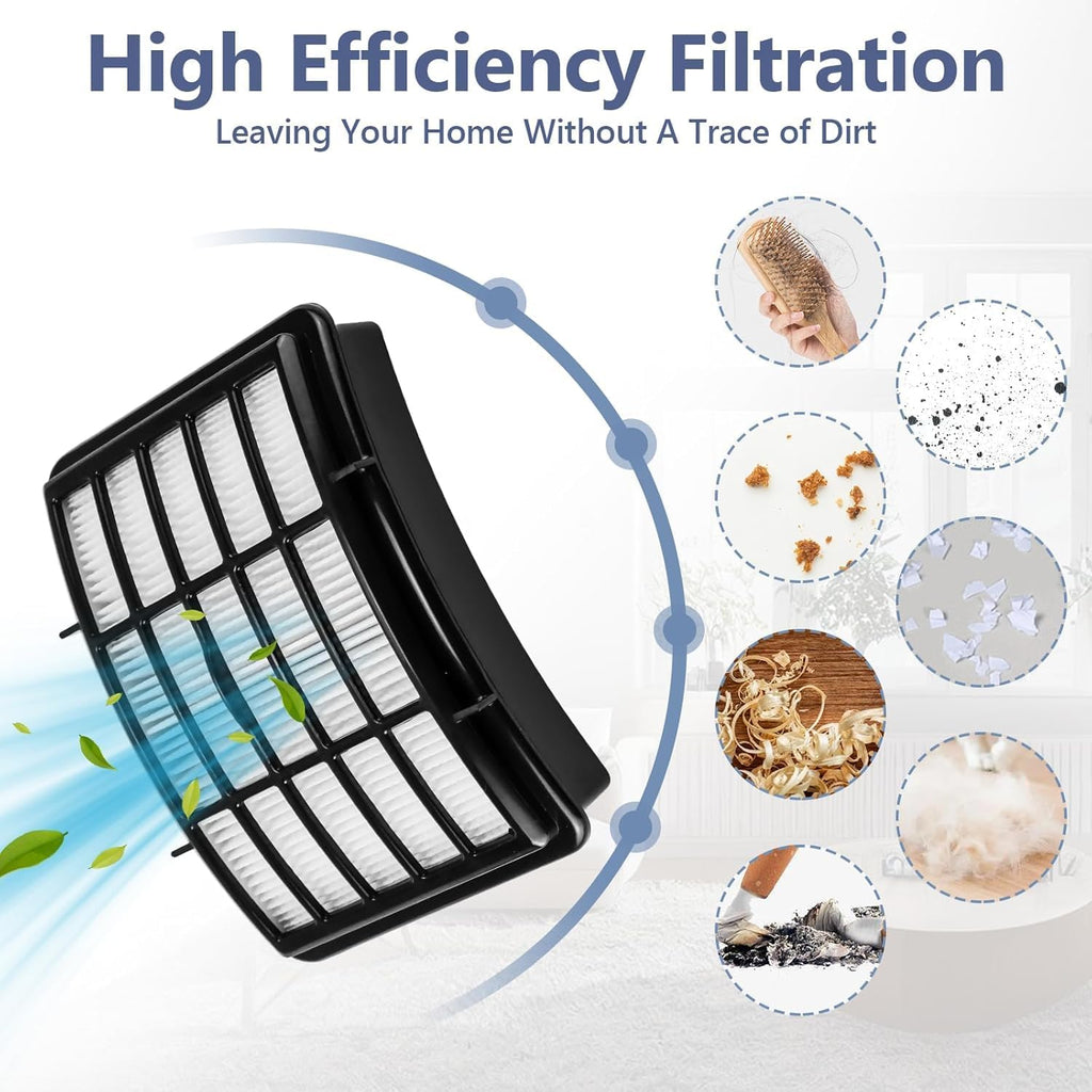 Shark Navigator HEPA Filter Set - 2 HEPA & 4 Foam/Felt Filters for NV350 Series | Compatible Parts XFF350 & XHF350