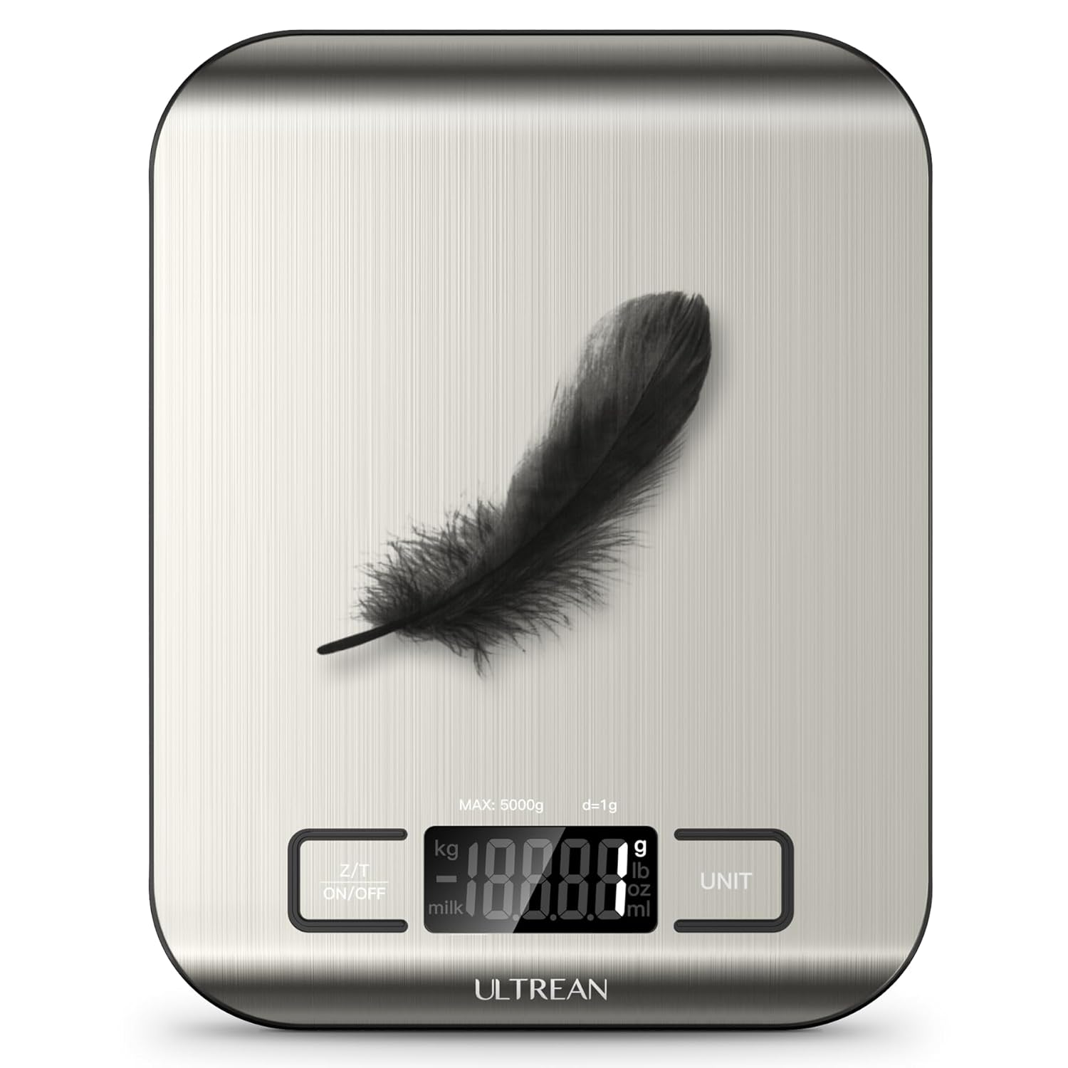 Ultrean Digital Kitchen Scale - Precision Weight Measurement in Grams & Ounces | 11lb Capacity, Stainless Steel