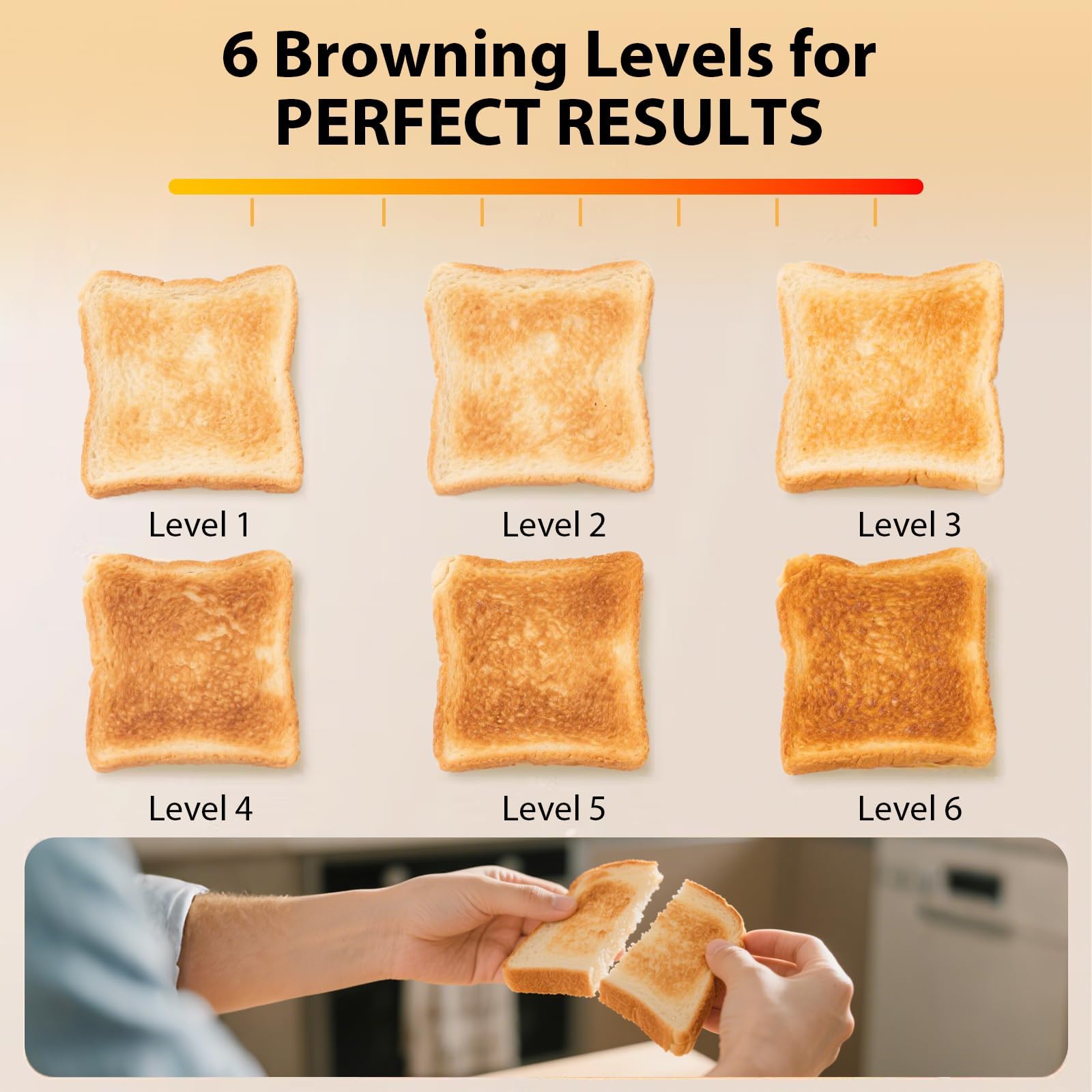 2 Slice Toaster - Stainless Steel, 1.5" Extra Wide Slots, 6 Browning Settings, Bagel/Defrost/Cancel Modes, Green
