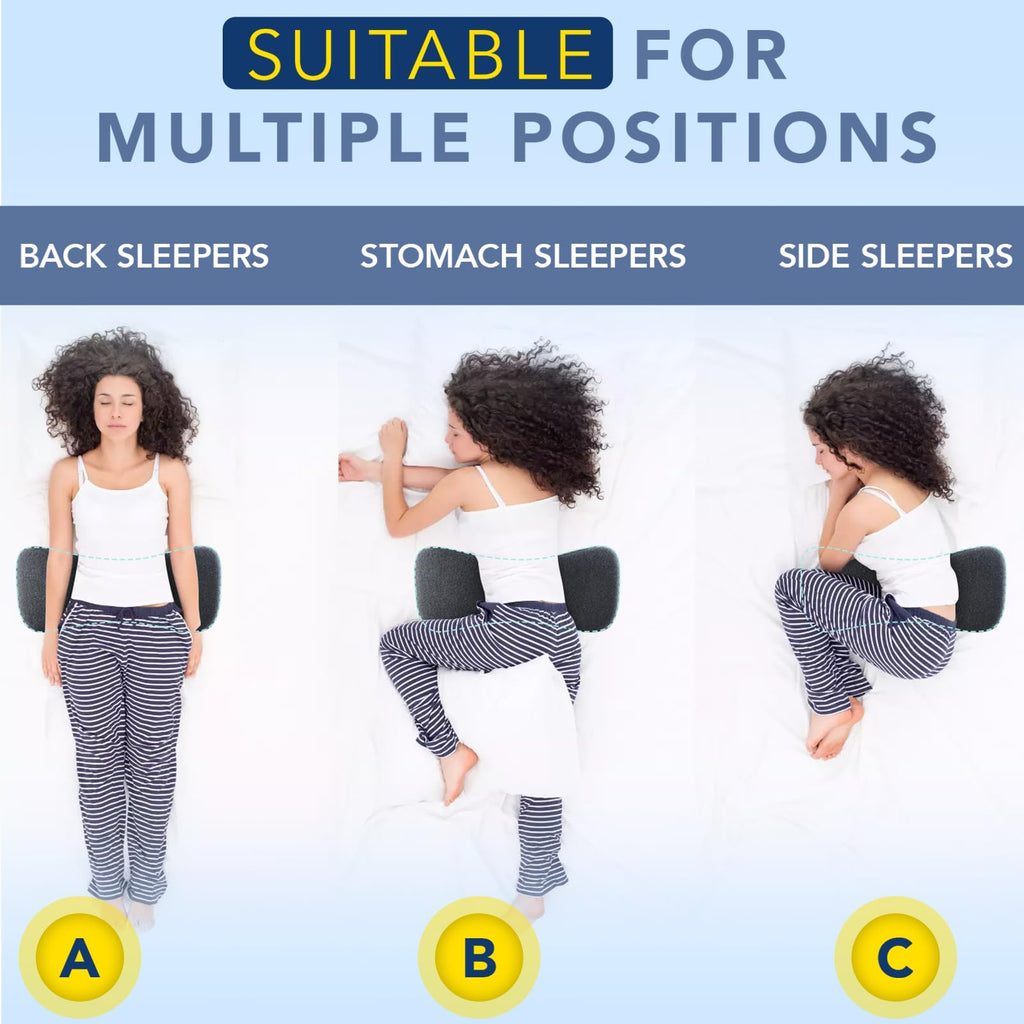 Hapiclody Lumbar Support Pillow for Sleeping Memory Foam Lumbar Pillow for Lower Back Pain Relief Back Support Pillow for Side,Back and Stomach Sleepers-Bed Wedge Bolster Pillow Bed Rest Pillow(Gray)