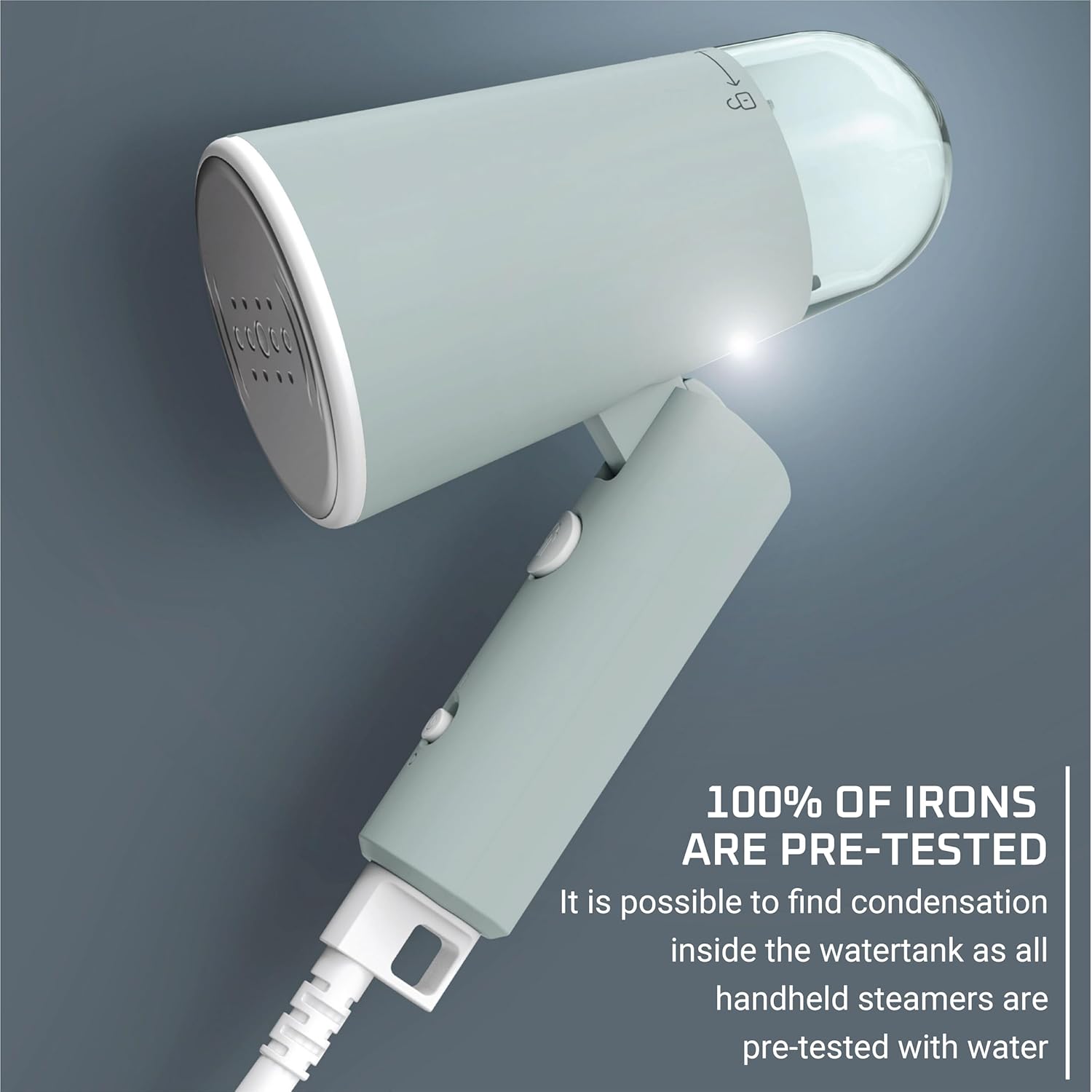 Rowenta Mini Travel Steamer - Portable Handheld Clothes Steamer with 2.3 Oz Tank, 1100 Watts, Green