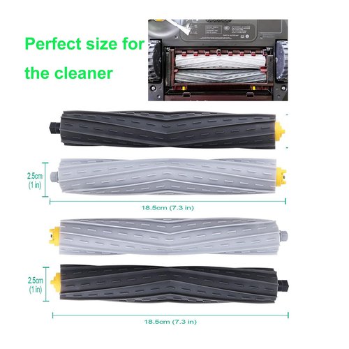 2 Sets Rubber Roller Brushes, Replacement Parts for iRobot Roomba 800 & 900 Series, 2 Sets Debris Extractor