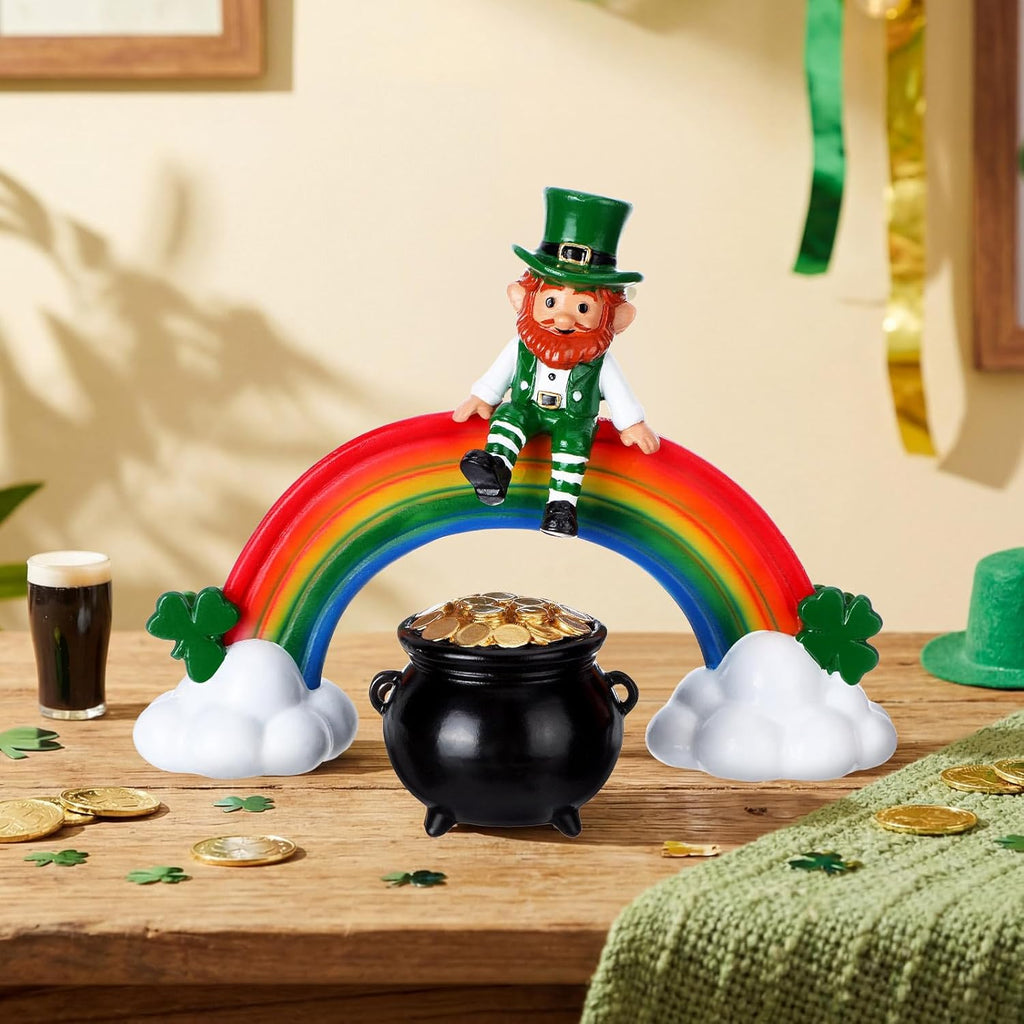 Youyole St. Patrick's Leprechaun Figurine - Festive Resin Decor for Home & Holiday Parties
